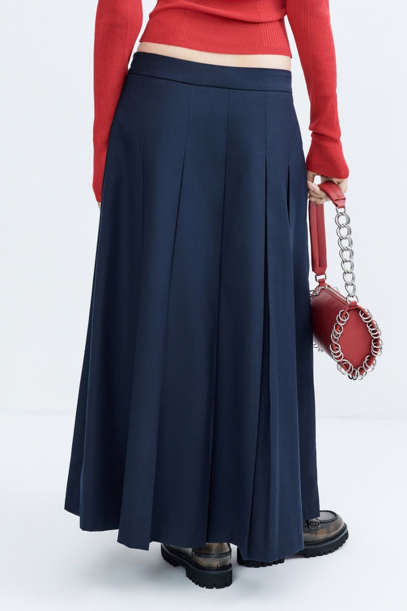 Юбка-миди со складками TOPTOP, цвет: синий, TT.071.15844.620 купить онлайн