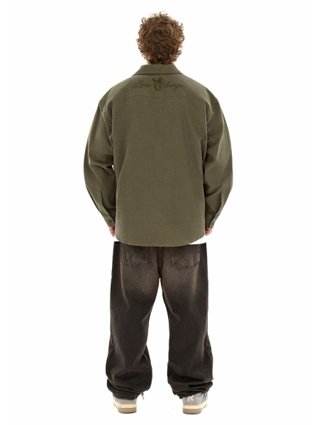 Рубашка из денима FRHT, цвет: олива, OVSHRTNSHOLV купить онлайн