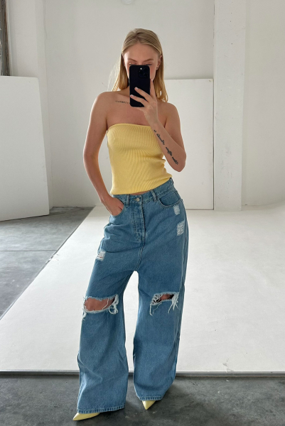 Топ-бандо вязаный LIGHT YELLOW Label .B, цвет: light yellow Kn.09.2.01YW |новая коллекция купить онлайн
