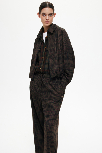 Брюки в клетку DREAMS BY ALENA AKHMADULLINA, цвет: хаки, 225102080204284/518000 купить онлайн