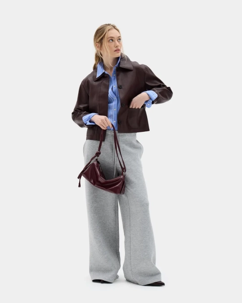 Миниатюрная мягкая сумка Arny Praht, цвет: бордо кракле  купить онлайн