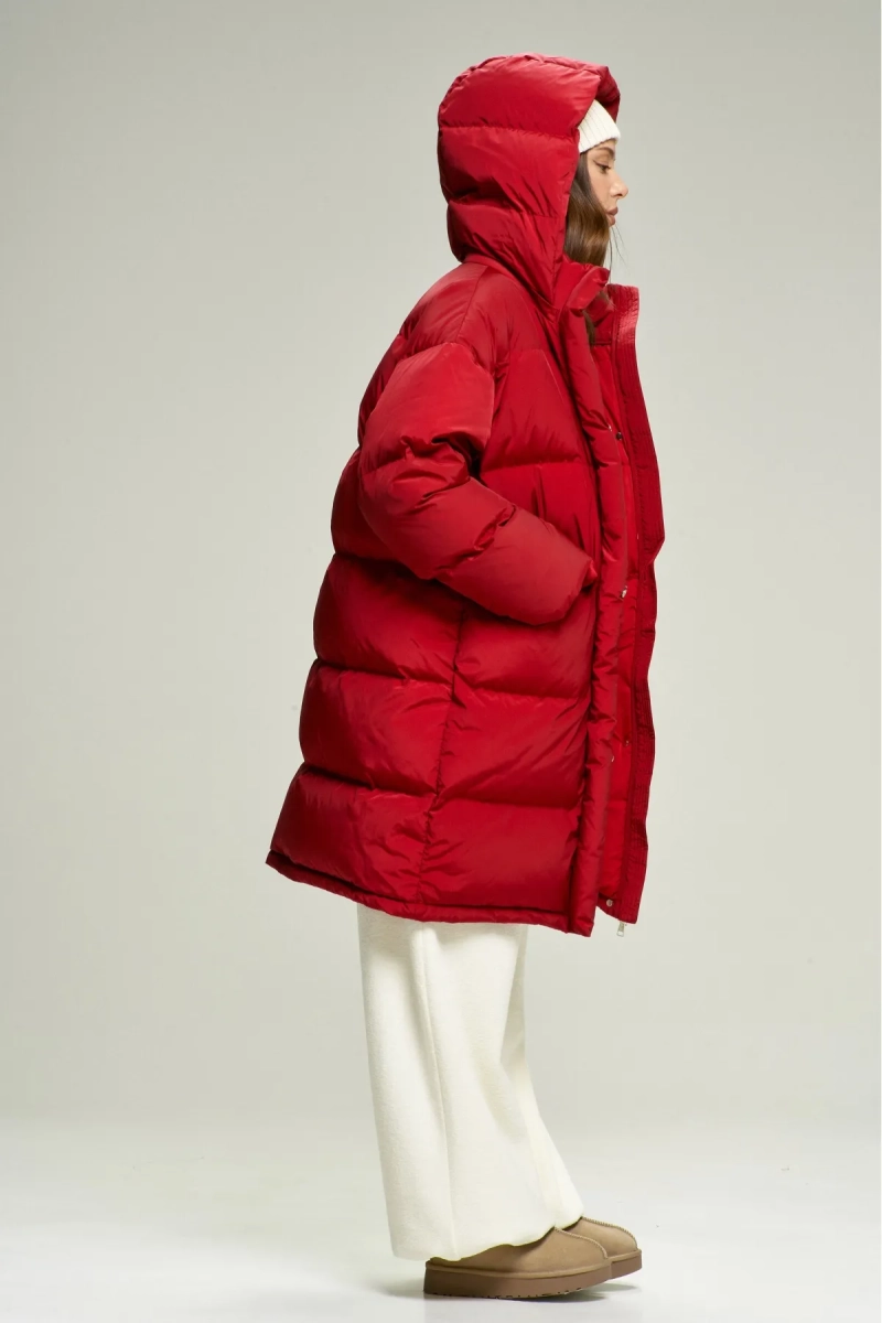 Пуховик удлиненный Lovely Red Erist store, цвет: красный, НФ-00002827 купить онлайн