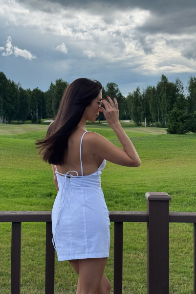 Сарафан изо льна COS MINI & LABEL .B Label .B, цвет: белый,  купить онлайн