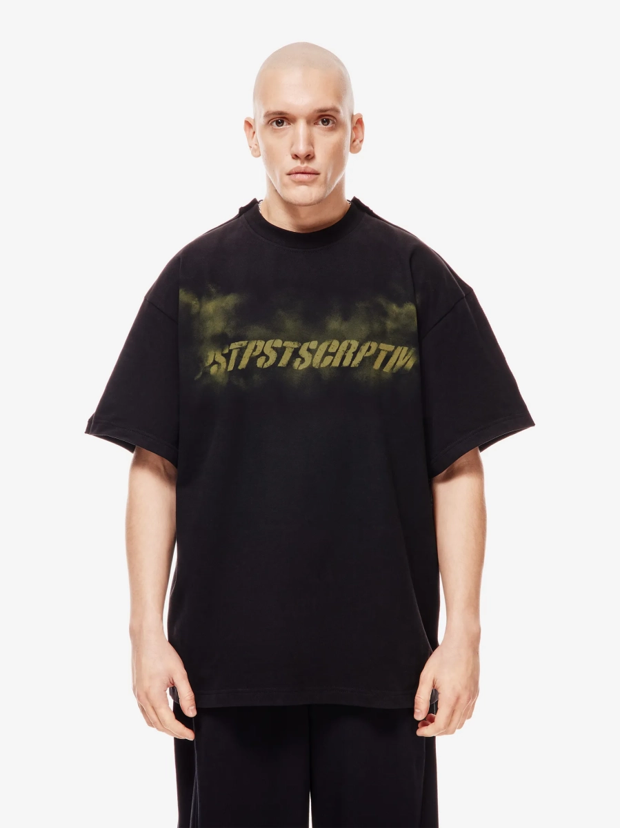 Футболка оверсайз с принтом p.p.s., цвет: Черный,  купить онлайн