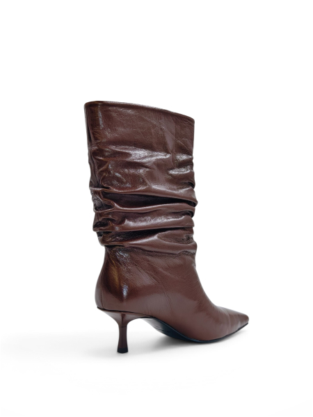 Сапоги демисезонные из натуральной кожи GRANDERA, цвет: коричневый  купить онлайн