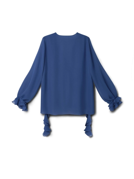 Блуза с воланами BLUE Anmuse, цвет: голубой, RB23W61-BLU-1 купить онлайн
