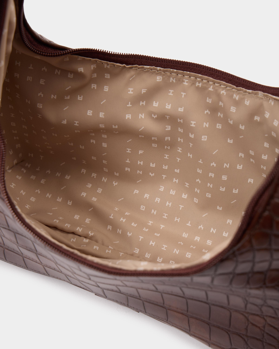 Сумка с фигурным дном Arny Praht, цвет: коричневый крокодил  купить онлайн