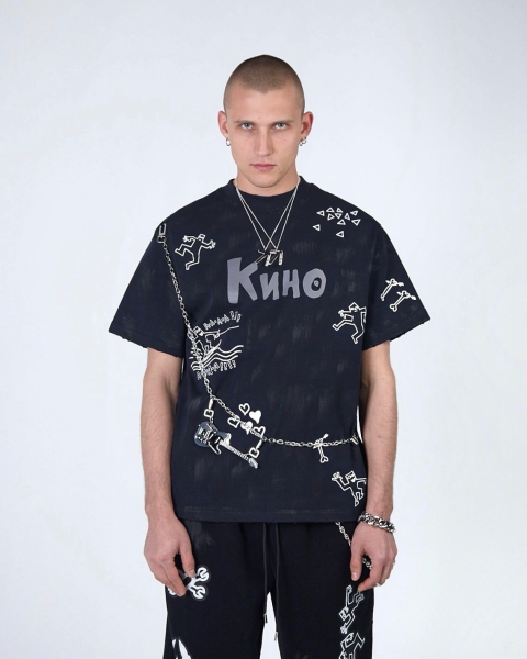 Футболка KINO DRAWINGS 380 GR NAVY ASIA ST 71, цвет: синий, Ast71.kino-tt-draw-navy купить онлайн