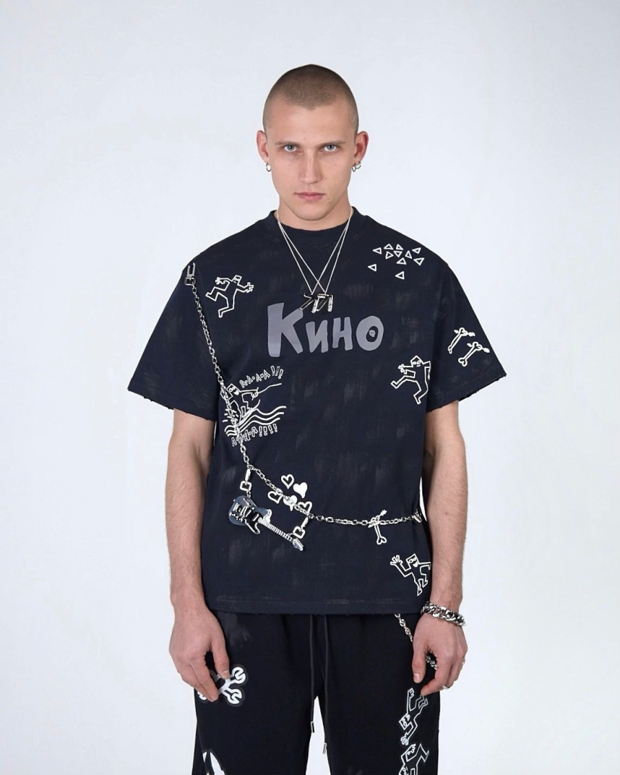 Футболка KINO DRAWINGS 380 GR NAVY ASIA ST 71, цвет: синий, Ast71.kino-tt-draw-navy купить онлайн