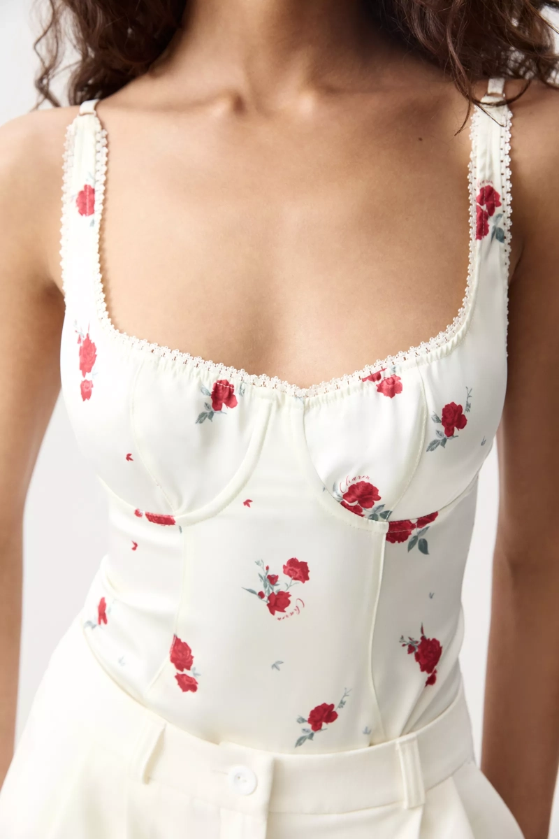 Боди из сатина Charmstore, цвет: цветы на молочном, 103-40560-1007 купить онлайн