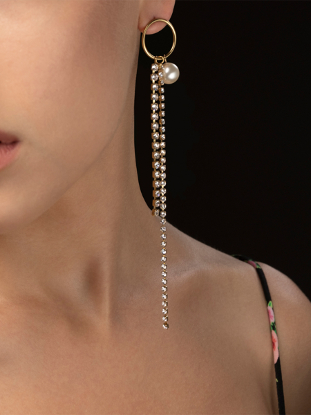 Моносерьга "Crystal&Pearl" MURASHKA MECR002 купить онлайн