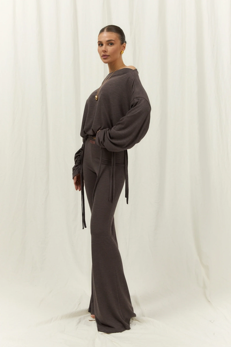 Брюки клеш ramona ELASTIC, цвет: коричневый,  купить онлайн
