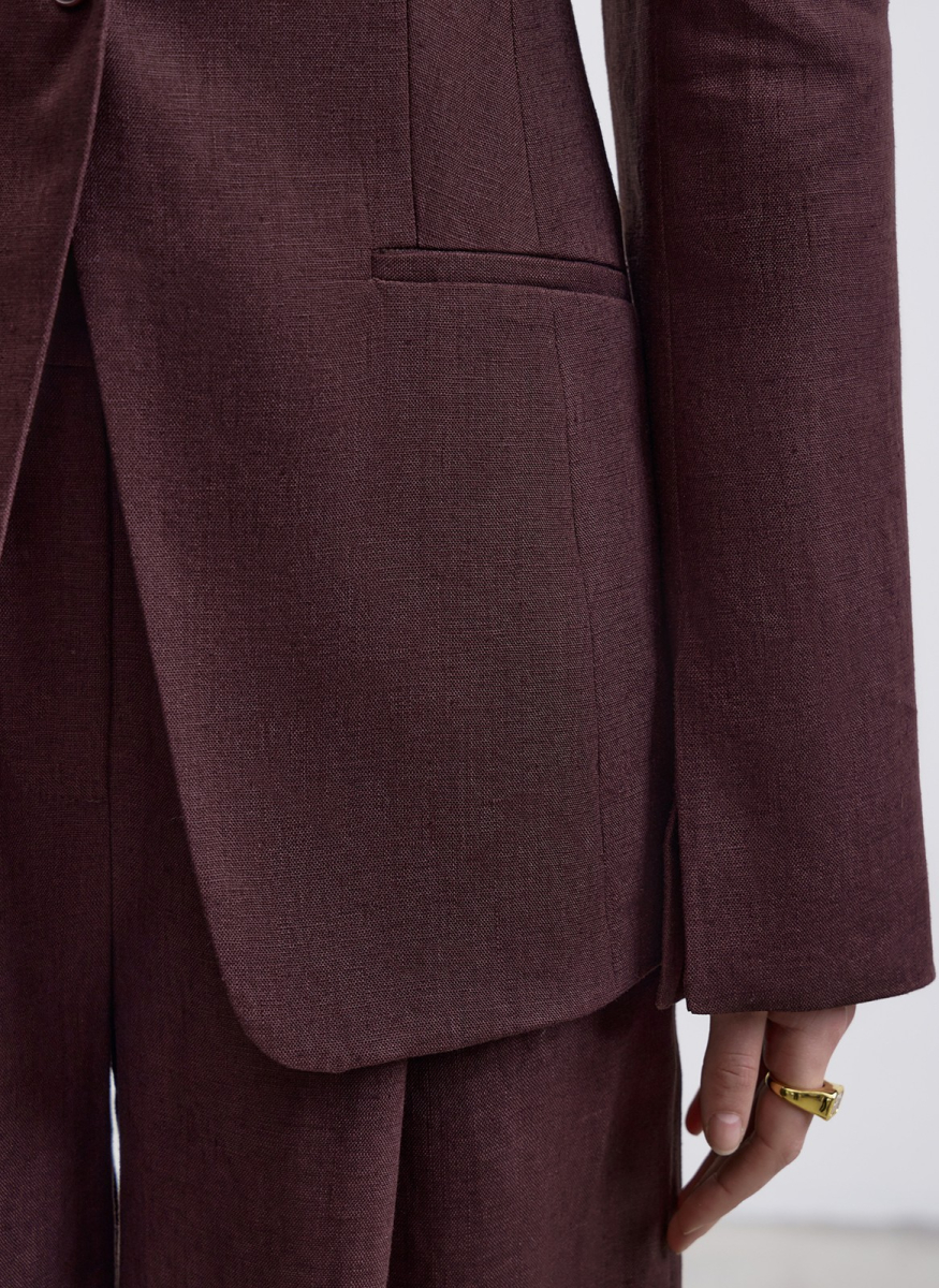 Жакет изо льна ALL WE NEED, цвет: коричневый, 2604W12102-19 купить онлайн