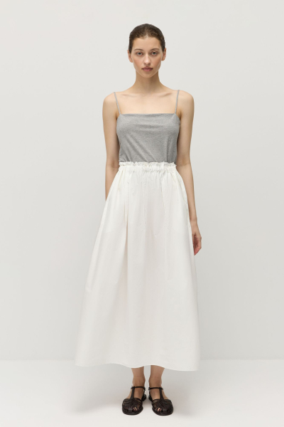 Юбка из хлопка AROUND, цвет: молочный,  купить онлайн