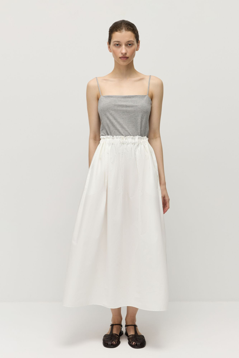 Юбка из хлопка AROUND, цвет: молочный,  купить онлайн