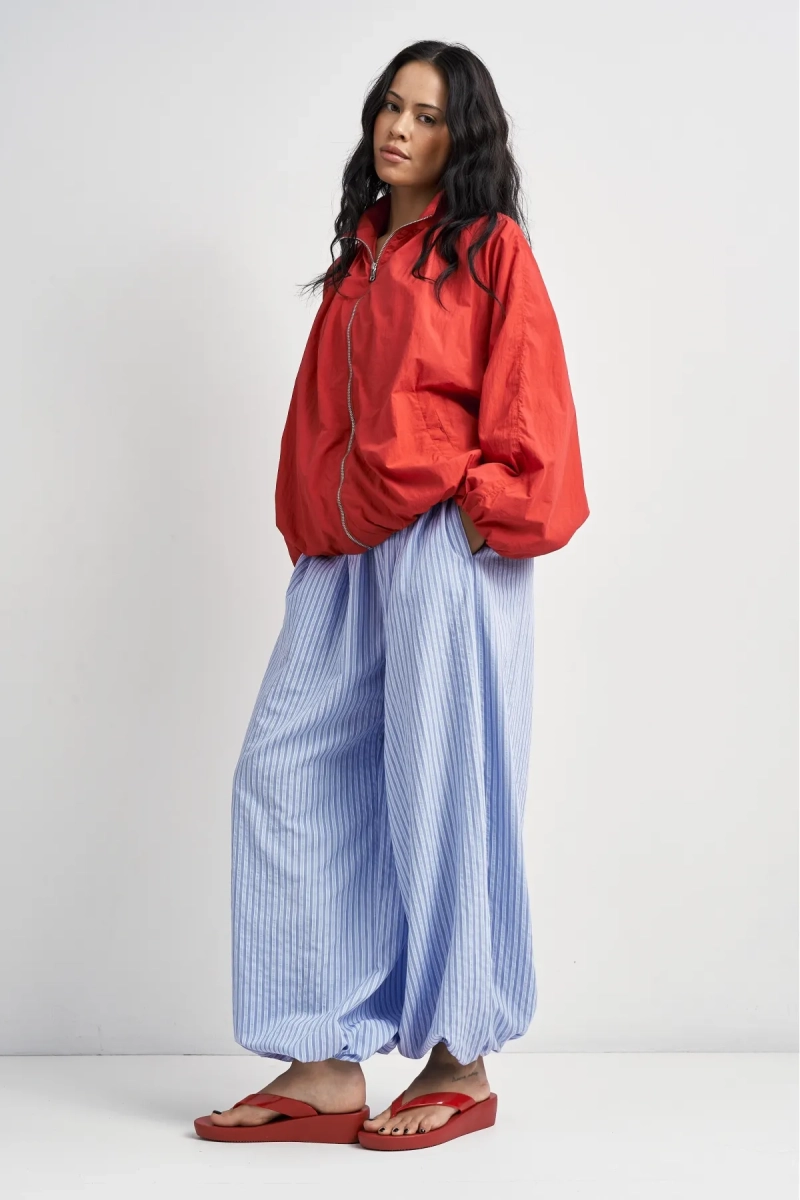 Брюки-алладины в полоску в цвете Голубой Erist store, цвет: голубой, НФ-00003516 купить онлайн