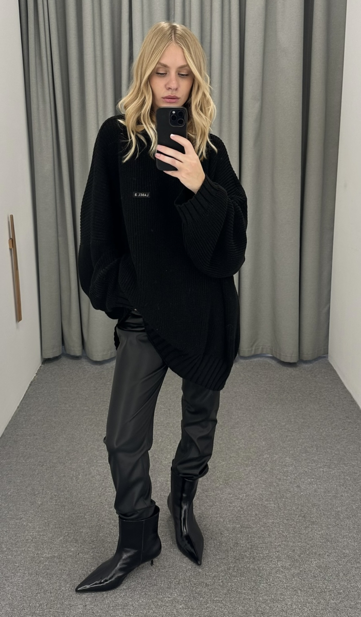 Джемпер объемный вязаный BLACK Label .B, цвет: black, Kn.02.6BLC купить онлайн