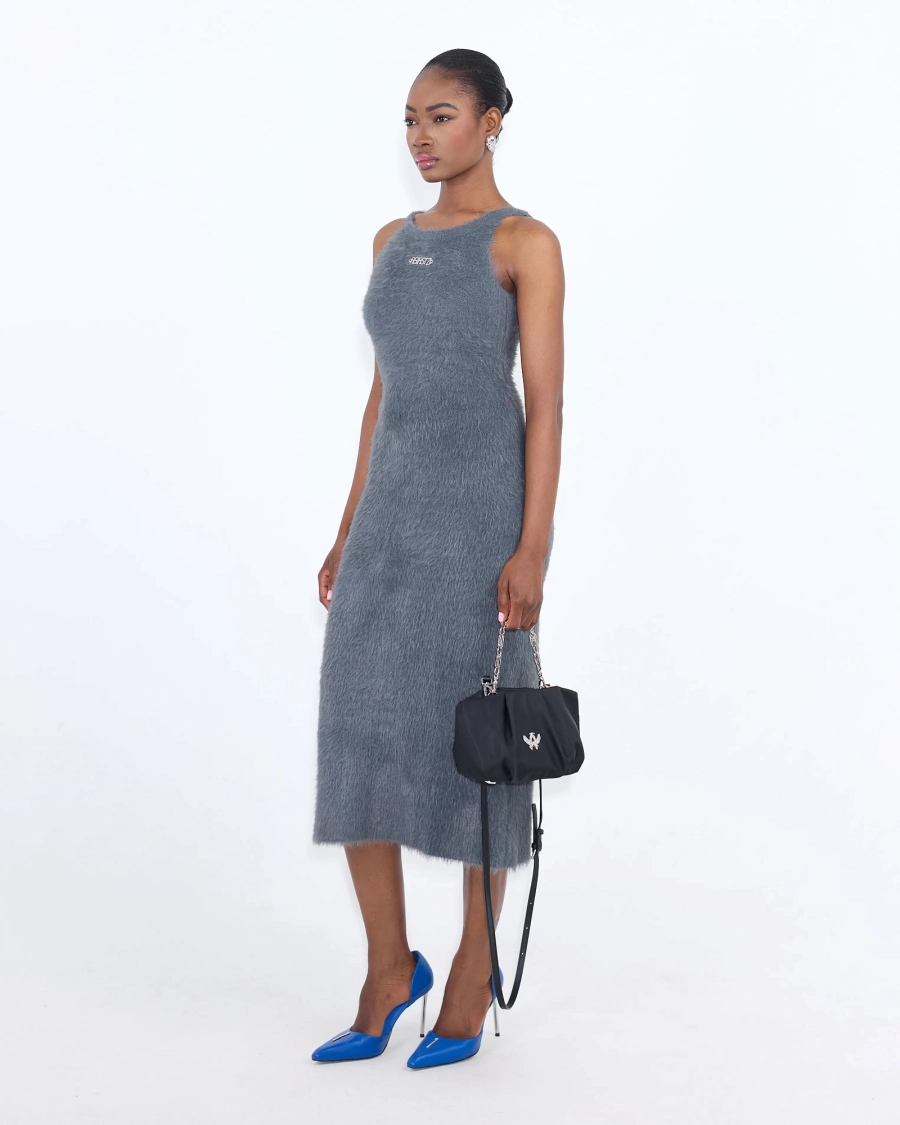 Платье пушистое ASIA ST 71, цвет: серый, Ast71.knit-dress-fluff-grey купить онлайн