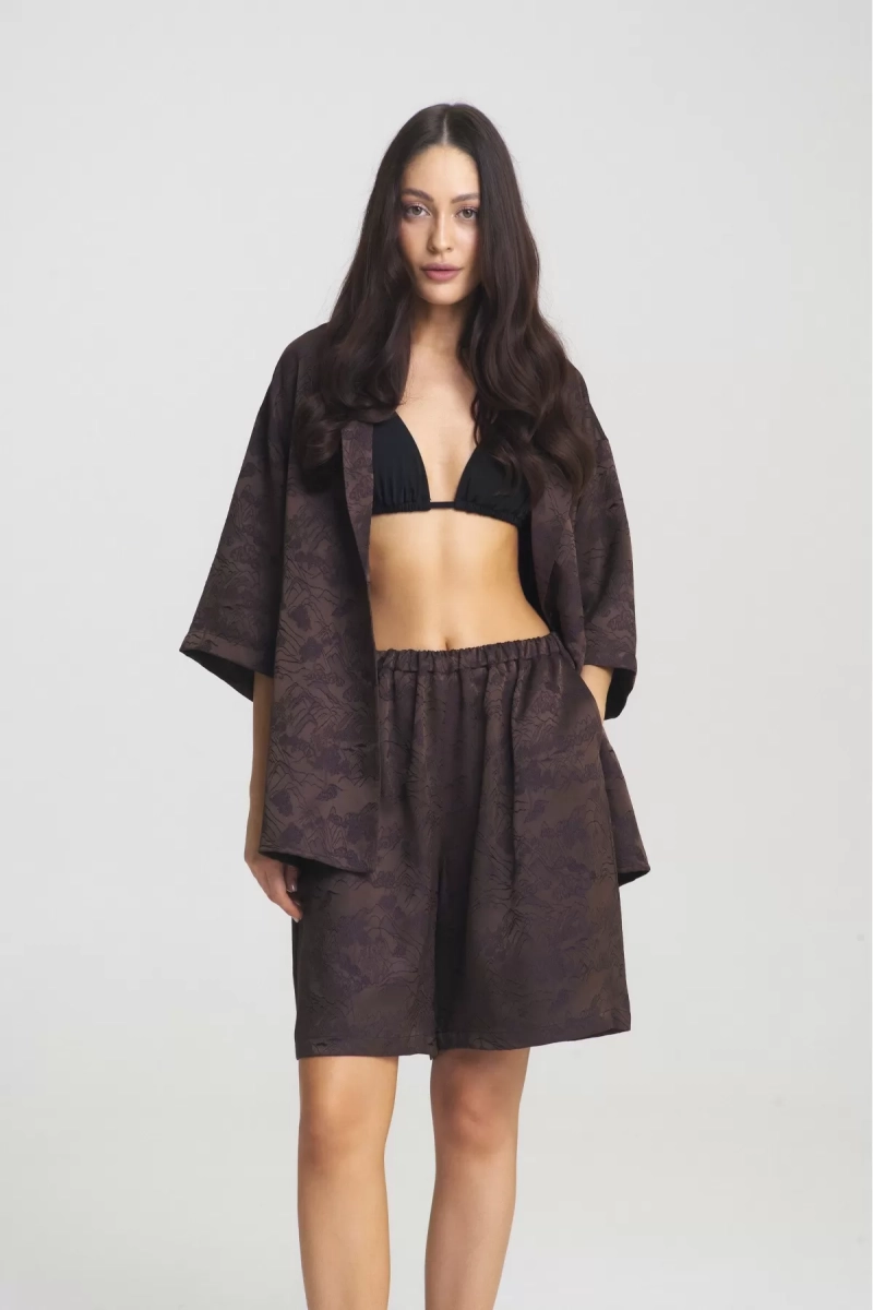 Костюм с шортами Asian mood Сhoco Erist store, цвет: шоколадный НФ-00002467 |новая коллекция купить онлайн