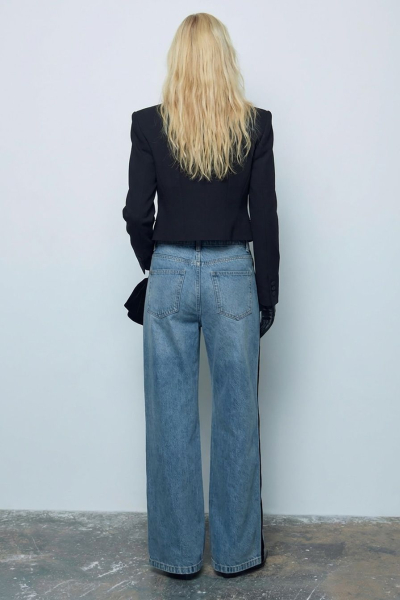 Джинсы с бантом TOPTOP, цвет: голубой с принтом, TTS.036.18645.601 купить онлайн