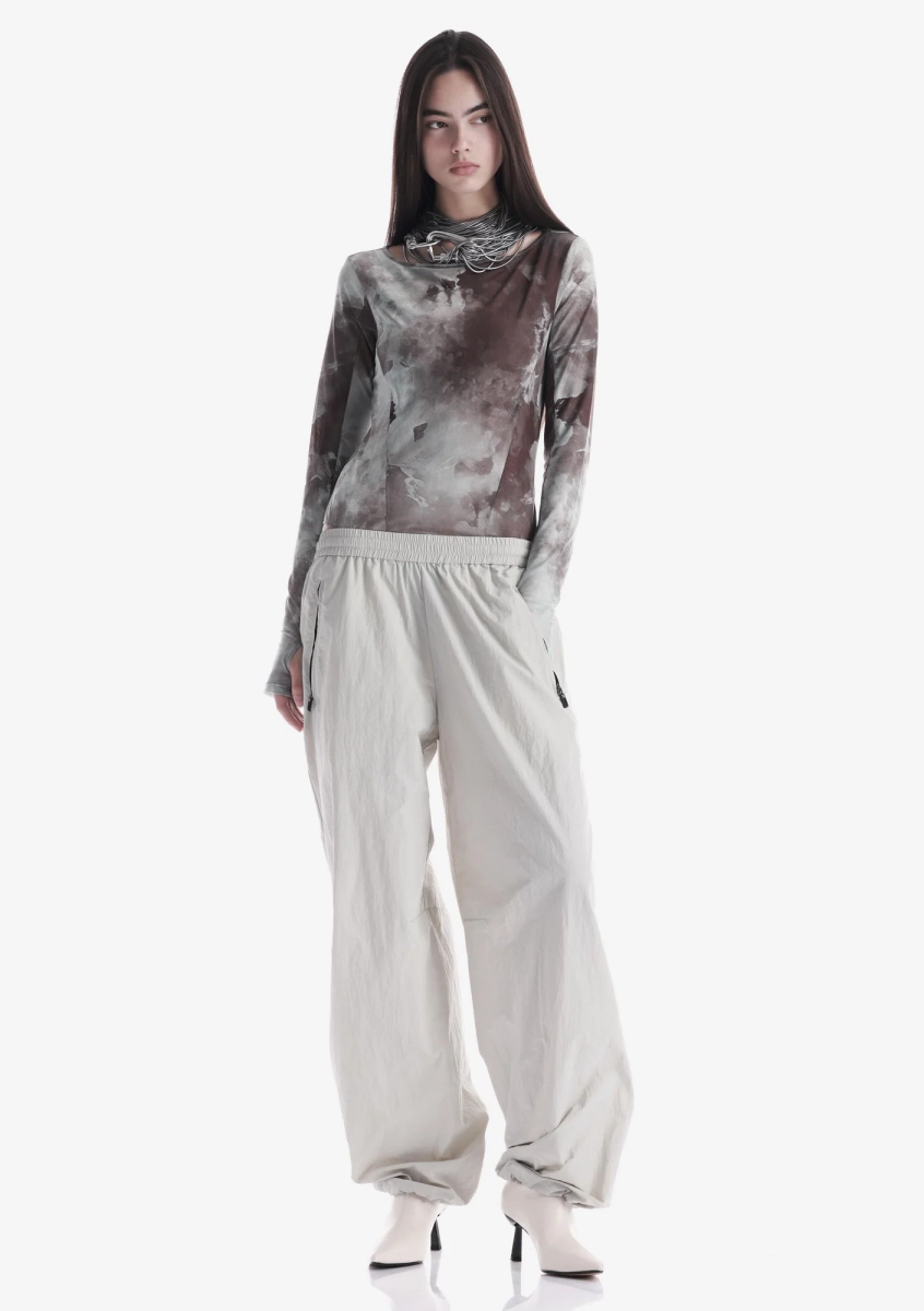 Боди из сетчатой ткани KRAKATAU, цвет: голубой/коричневый, Tw133-614 купить онлайн