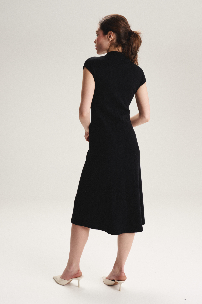 Платье трикотажное миди SAGAS, цвет: Черный, 6100101 купить онлайн