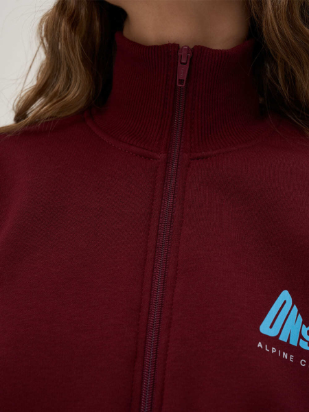 Zip толстовка с начесом ONSI, цвет: burgundy,  купить онлайн