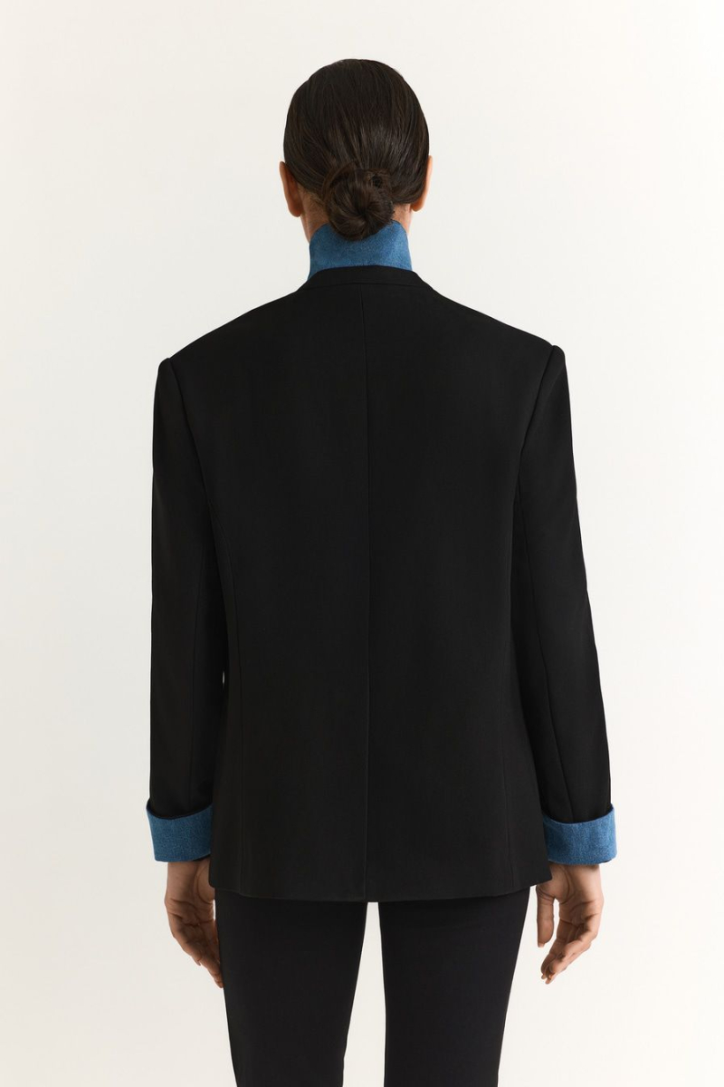 Жакет с вставками из денима TOPTOP, цвет: Черный, TT.060.18807.900 купить онлайн