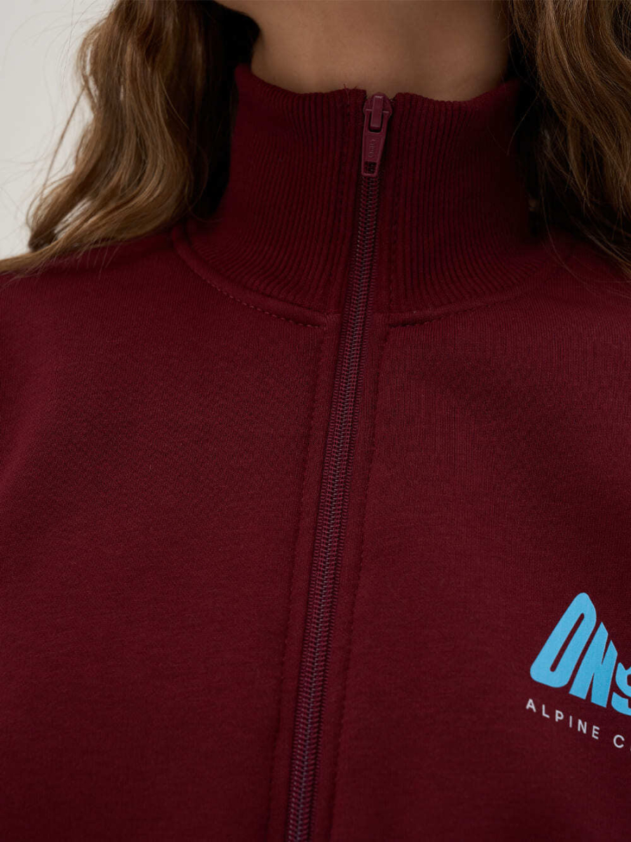 Zip толстовка с начесом ONSI, цвет: burgundy,  купить онлайн