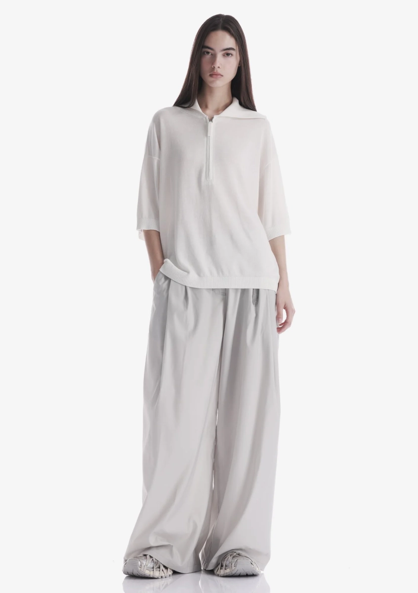 Футболка-поло на молнии KRAKATAU, цвет: белый, Sw45-4 купить онлайн