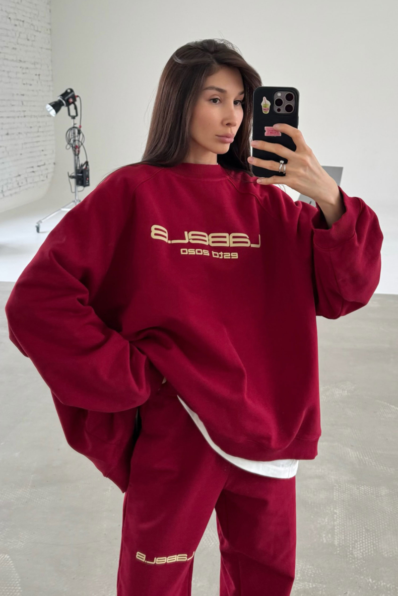 Свитшот OVER FIT DARK RED