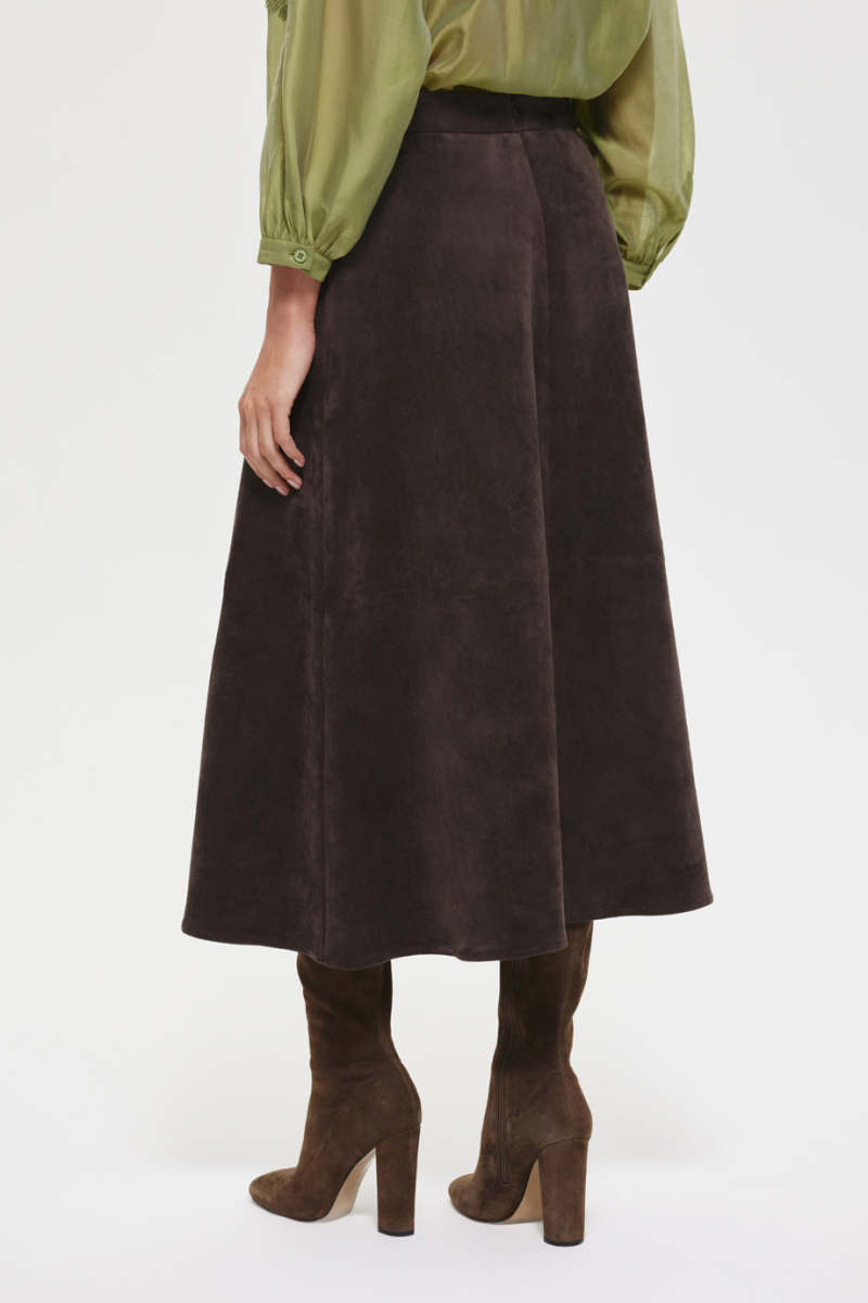 Юбка из экозамши DREAMS BY ALENA AKHMADULLINA, цвет: коричневый, 225102100204282/108000 купить онлайн