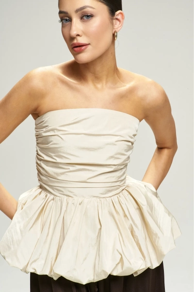 Топ-корсет с баской Ivory Erist store, цвет: бежевый, НФ-00002963 купить онлайн