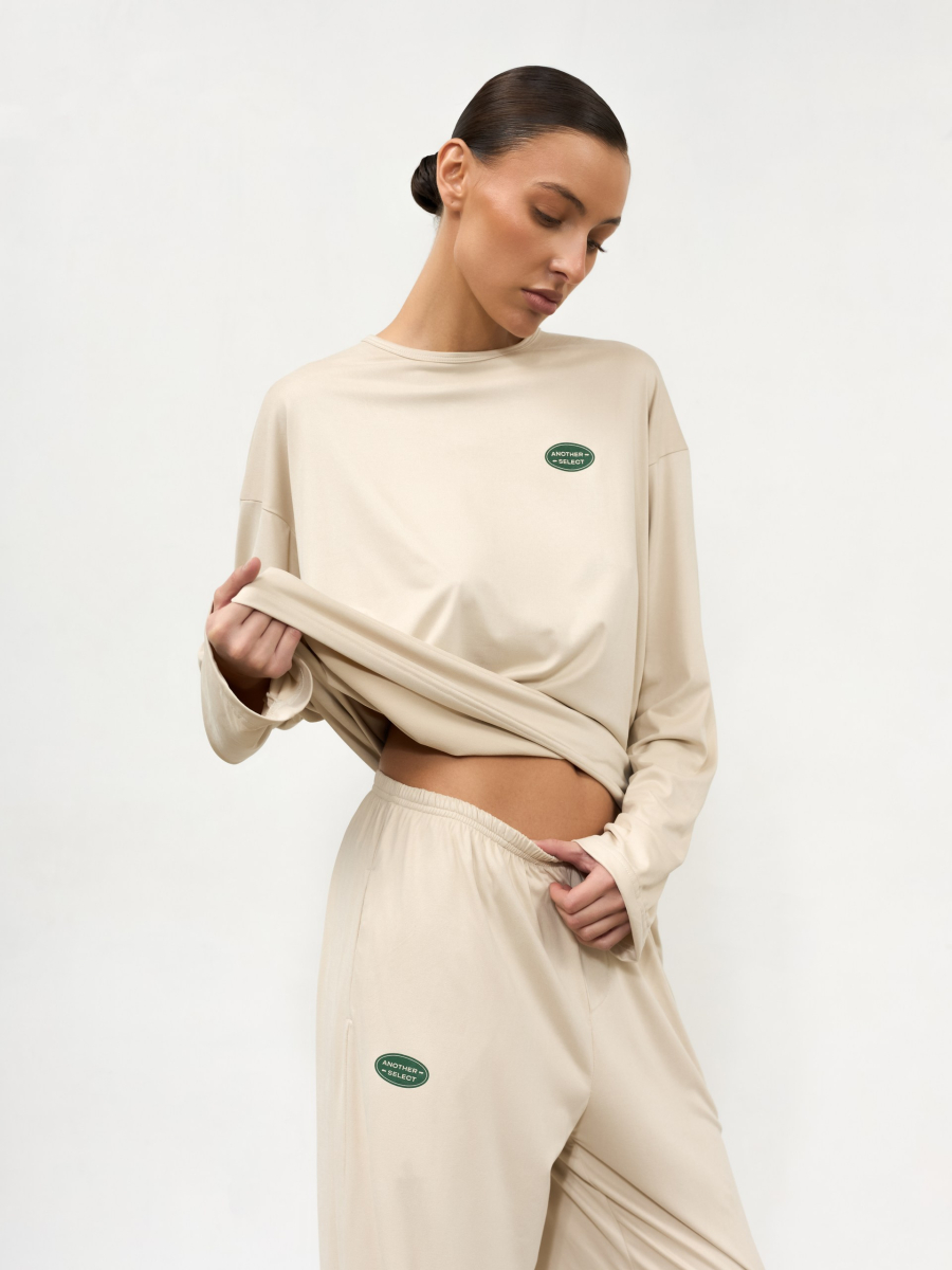 Базовые брюки из вискозы ANOTHER SELECT, цвет: бежевый, 00103 купить онлайн