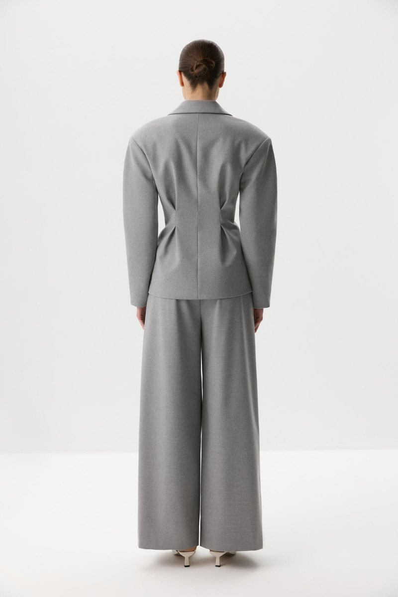 Брюки палаццо с широким поясом Charmstore, цвет: серый меланж, 101-45935-889 купить онлайн