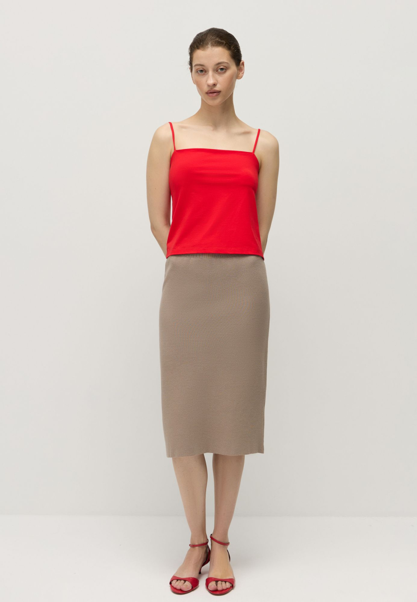 Топ из модала с хлопком AROUND, цвет: красный,  купить онлайн