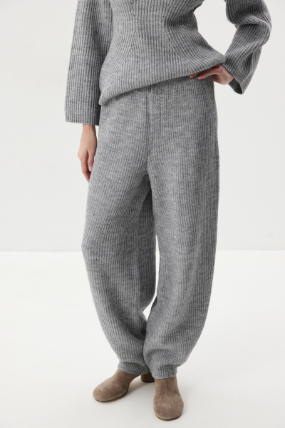 Брюки O-силуэта с шерстью Charmstore, цвет: серый меланж, 301-48278-889 купить онлайн
