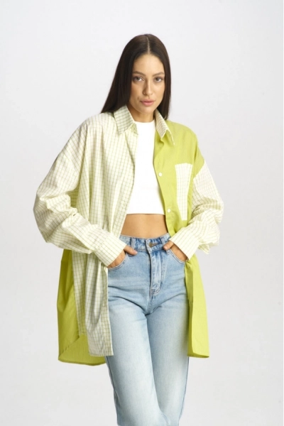 Рубашка Lime Double color #1 Erist store, цвет: лайм, НФ-00001529 купить онлайн