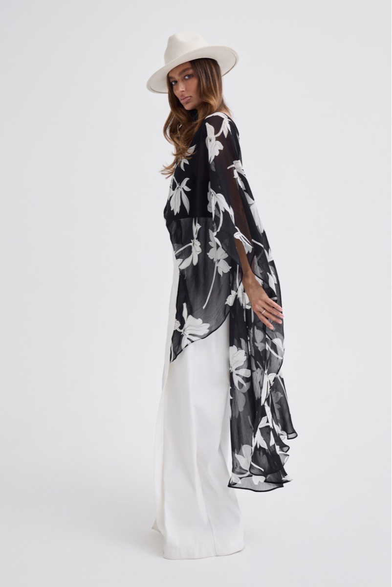 Кейп из итальянской вискозы Shtripling, цвет: Черный, SHDRS015BLK купить онлайн