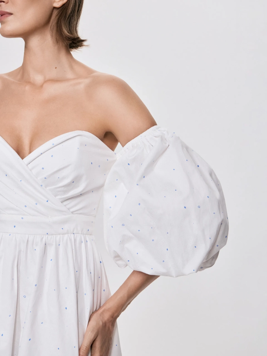 Мини-платье с принтом ANNA PEKUN, цвет: белый,  купить онлайн