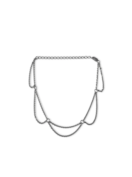 Серебряный браслет на цепочке на ногу «Море волнуется»