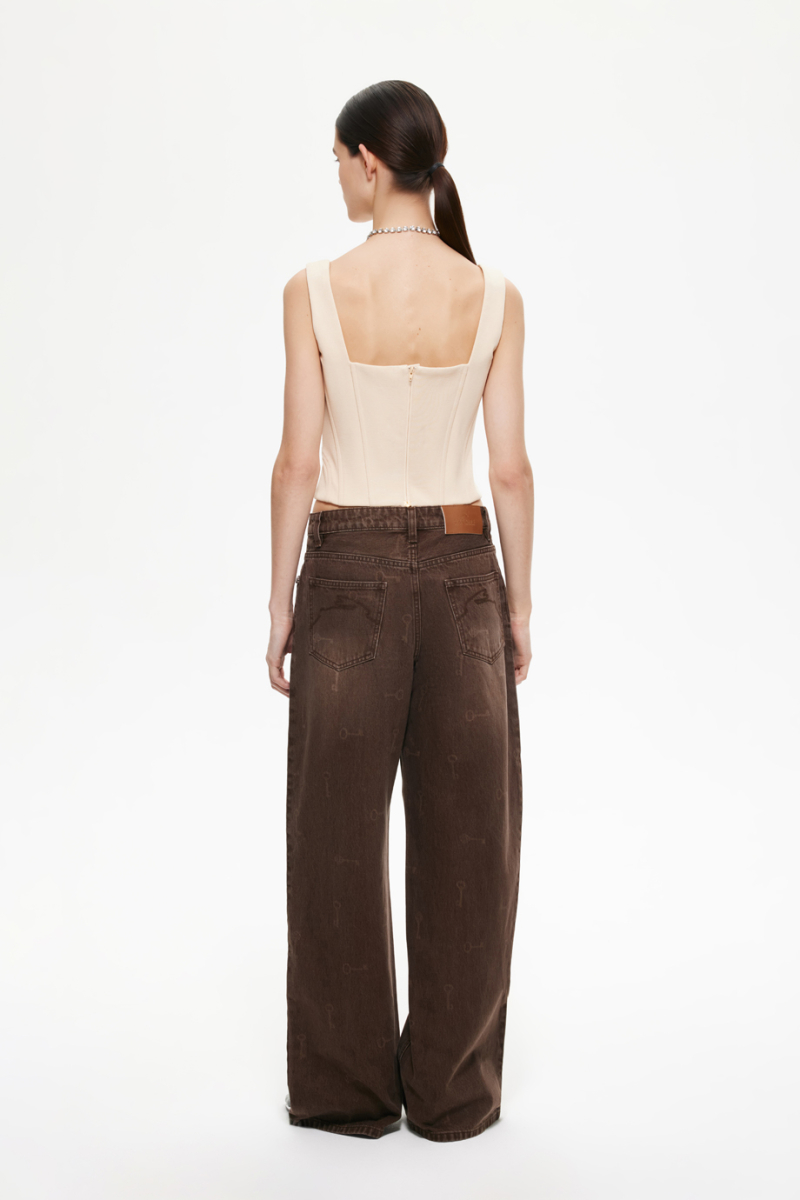 Широкие джинсы DREAMS BY ALENA AKHMADULLINA, цвет: коричневый, 225105080204470/208000 купить онлайн