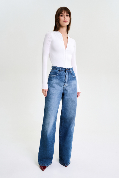 Боди на молнии FW 24/25 Label .B, цвет: WHITE, Tp.08.1.7039WH со скидкой купить онлайн