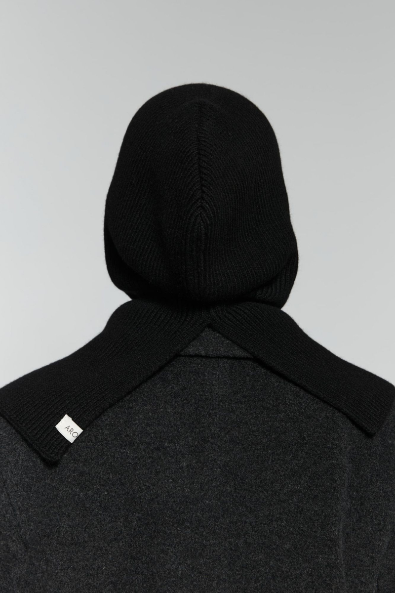 Капор из объемной шерсти AROUND, цвет: Черный 1411_08M06 купить онлайн