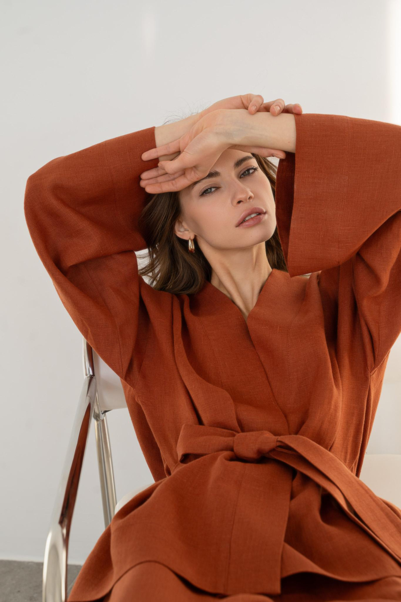 Костюм Annie Terracotta PURE LINEN, цвет: терракот  купить онлайн