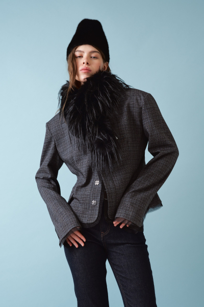 Боа из экомеха I.B.W., цвет: Черный KJ126 купить онлайн