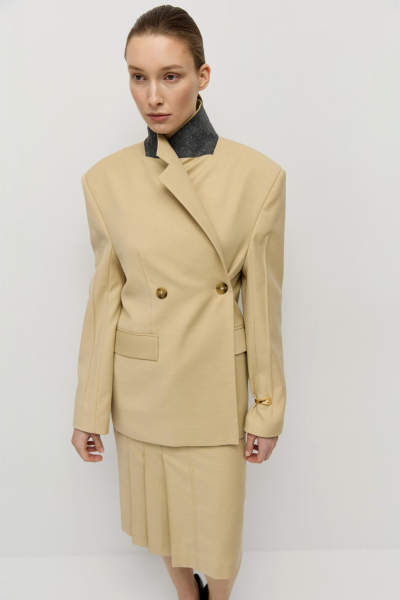 Жакет двубортный AROUND, цвет: бежевый, 2525_25TWVE02 купить онлайн