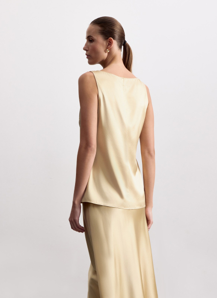 Топ из шелка ALL WE NEED, цвет: песочный, 2603W1129P-103 купить онлайн