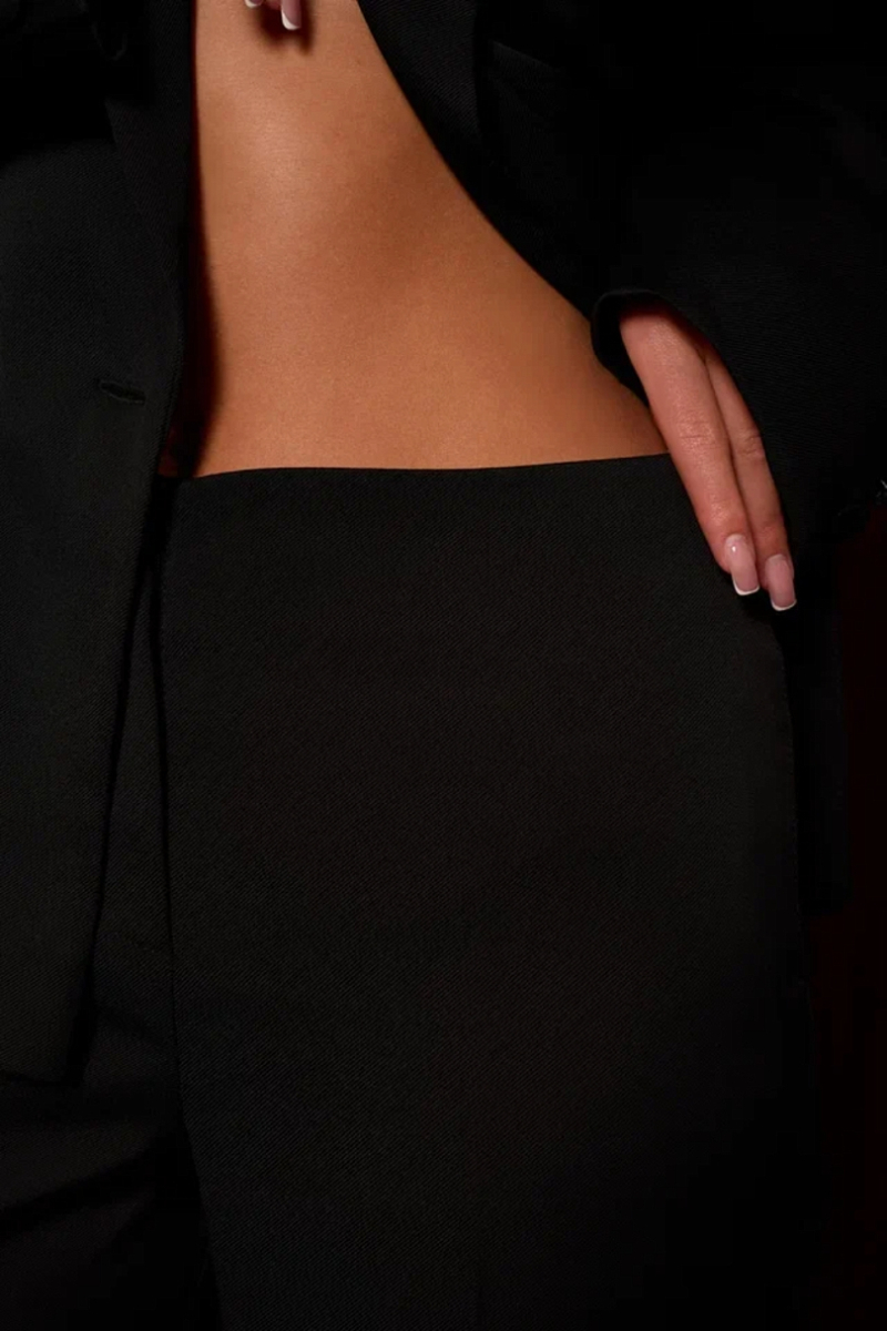 Брюки прямого кроя из костюмного атласа Ricoco, цвет: Черный, 7021/2 купить онлайн