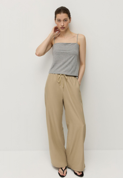 Топ из модала с хлопком AROUND, цвет: серый меланж,  купить онлайн